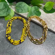 2 PC Handmade 37-44" Waist Beads Necklace African Boho Bracelet Anklet Set A1114