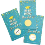 60x Hip Hip Hooray You Did It Graduation Party Game Scratch-Off Cards 3.5 x 2 in