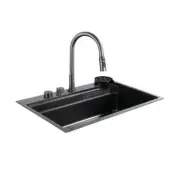 Kitchen Sink 304 Stainless Steel Nano Raindance Waterfall Sink with Pull-Out Tap