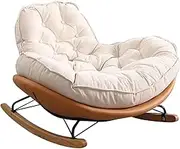 CADYNN Upholstered Rocking Chair Glider Rocker High Back Arm Chair Modern Rocking Accent Chairs Comfy Side Chair for Nursery Bedroom Living Room(Orange)