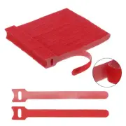100Pcs Reusable 6 Inches Hook and Loop Cable Ties for Office, Home(Red)