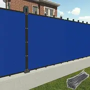 Patio Privacy Screen Fence 5' x 40' Heavy Duty Fence Panels Mesh Shade Fencing with Brass Grommets and Zipties, Safety Temporary Netting Cover for Balcony Garden Backyard Outdoor, Blue