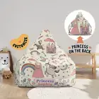 Beanbag Cover for Kids, Custom Name, Little Princess Theme, Princess on the Back