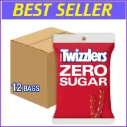 Zero Sugar Strawberry Twists - 12 Count Chewy Candy, 5 oz Bags for Gifting