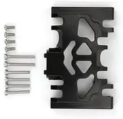 RC Chassis Armor Upgrade Parts Aluminum Alloy Durable Lightweight Easy Installation for SCX10 90046 90047 1/10 RC Car Model Black Size 91x57x21mm