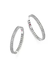 Roberto Coin 18K White Gold Symphony Barocco Diamond Hoop Earrings OS
