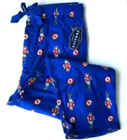 New PJ Lounge Pants Mens Large Football Beer Can Cap Opener Blue All Over Print