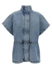 [Fabiana Filippi] Fabiana Filippi-Denim Cape Mantelle Celeste-Donna XS