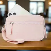 Danoz Fashion - Pink RFID Blocking Nylon Wristlet Clutch Wallet - Compact Waterproof Pouch with Card Slots & ID Window