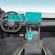 Kaecad Car Interior Film Dashboard Piano Board Shift Center Console Anti-Scratch Transparent TPU Protection Film Accessories，for Lynk&Co 03 2023-2024 (GPS Navigation)