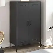 VRAXO Highboard Black 68x39x113 cm Steel -24.33KG,842964