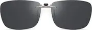 [NewPearl] Polarized Clip On Sunglasses Over Prescription Glasses Men Women Compact Fit Non-Flip Up