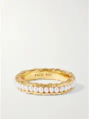 [Pacharee] Pacharee - Gold-plated Pearl Ring - 52 52 Gold