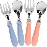HEMOTON 4pcs Kids Stainless Steel Abs Toddler Cutlery Set Fork Spoon for Toddlers
