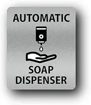 Automatic Soap Dispenser Sign - 4.7" x 3.5" (120mm x 100mm) - Rigid Plastic with UV Print, Self Adhesive Backing for Easy Installation, Indoor/Outdoor Use