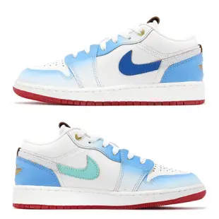 Nike Air Jordan 1 Low SE GS 大童鞋 女鞋 白 藍 紅 漸層 AJ1 FN8895-141