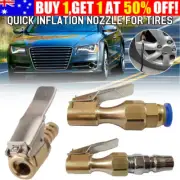 Brass Car Tyre Inflator Valve Connector Air Chuck Ball Tire Clip Lock on AU
