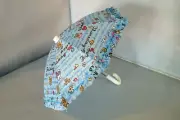 Light Blue Pattern Rain Umbrella Fits 18 inch American Girl Dolls