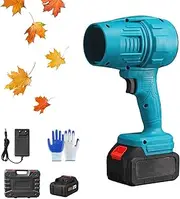 Seese Pro Blower, Seese Cordless Leaf Blower, Handheld Leaf Blower, Three Adjustable Wind Speeds, with Battery & Charger, for Patio Cleaning, Blowing Leaves, Lawn Care (Blue,1 Battery)