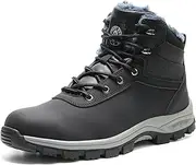 [ANGRYRAM] Winter Steel Toe Boots for Men Snow Work Boots Slip Resistant Safety Shoes Indestructible Industrial Construction Working Boots Warm Cozy