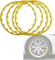 Wheel Rim Protectors(16-21Inch), Four Piece Car Vehicle Wheel Rims, Nylon Anti-Scratch Strip/for All Cars, Decorative Protection Strips for Car Rims,18Inch,Yellow