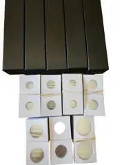 5 2x2x9 Black Storage Boxes 500 2x2 Guardhouse Mylar Assorted Coin Holder Flips