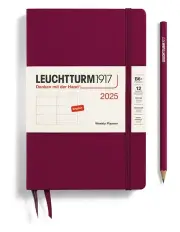 [LEUCHTTURM1917] Paperback (B6+) Hardcover Weekly Planner 2025 in Red