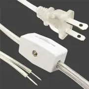 Upgrade Lamp Plug Wire, Lamp Cord, 1-Knob Switch,1-Polarity Plug, Transparent,
