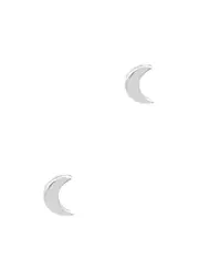 Daisy London Crescent Moon Sterling Silver Stud Earrings - One Size One Size