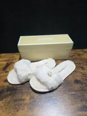 Jet Set MK Slide Off White Faux Fur 9M
