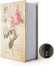 Diversion Book Safe Storage Box, Dictionary Secret Safe Can with Security Combination Lock/Key, Diversion Book Hidden Safe M,Combination Rose Style