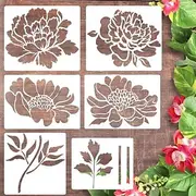 Garden Fence Large Flower Stencils-DIY decoration,Flower Stencil for Garden Fence Large Flower Stencils for Wall Peony Templates for Painting on Wood Furnitur