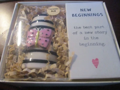 New Beginnings Ceramic bell, Heartful Home Bell Demdaco by Tracy Pesche