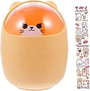 Generic Desktop Trash Can Car Pen Holder Animal Wastebasket Garbage Can for Car Desktop Garbage Car Trashcan Mini Trash Can Trashcan for Desktop Trash Container for Cars Orange