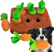 POCHY Pet Snuffle Mat for Dogs - Cute Carrot Harvest Toy,Stuffed Carrot Plush Puzzle Toy Vegetable Chew Toy for Aggressive Chewers, Dogs