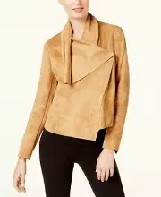 Anne Klein Women's Spring Faux Suede Asymmetrical Jacket Tangier Size 2