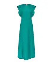 folded cap-sleeve midi dress UK8,UK10,UK6,UK12 green