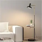 Indoor Floor Lamps Contemporary Modern Creative Floor Lamp with a Table, Metal Floor Lamp with Marble Tray, Modern Standing Lamp for Office Cafe Den Living Room Bedroom Standing Lamp