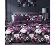 Antonella Grey Purple Floral Quilt Cover Set( Queen / King / Double / Single size)