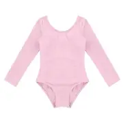 Girls' Long-Sleeve Dance Bodysuits with Gymnastics Leotards for Kids Ballet Costumes pink 5-6 Years