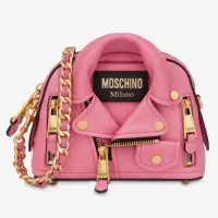 在飛比找蝦皮購物優惠-【Ws蜂蜜罐】絕版 超可愛 Moschino 粉紅機車外套包