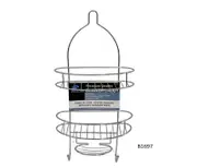SMARTLINK 2 Tier Shower Caddy Bath Rack Metal Chrome 280x610x130mm Plated Hanging Over Hook Basket