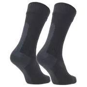 Sealskinz Waterproof All Weather Mid Length Sock with Hydrostop - Black / Dark Grey - X-Large