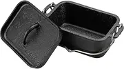 Captain Stag UG-3062 Dutch Oven, Iron Casting, Square Shape, Mini Dutch Oven, Width 8.1 x Depth 5.1 x Height 3.5 inches (205 x 130 x 90 mm), Full Water Capacity: 25.5 fl oz (750 ml), No Seasoning