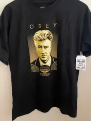 OG Shepard Fairey David Lynch Shirt Mens Medium RARE OBEY Twin Peaks Mullholland