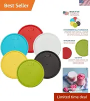 Pack of 6 Airtight Regular Mouth Mason Jar Lids - Classic Colors, Made in USA