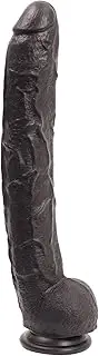 Doc Johnson Classic - Dick Rambone - 17 Inch Dildo with Suction Cup - 7.38 in. Girth and 13.4 in. Insertable Length - O-Ring Harness Compatible - Black