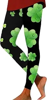 [Generic] St. Patrick's Day Leggings Running Pants Funny Graphic Print Lucky Leaf Print Irish Tights St Patricks Day Yoga Pants