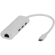 [TechBrands] 3 Port USB Type C USB 3.0 Hub with Ethernet Adaptor