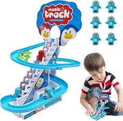 Electric Track Slide Toy,Electric Stairs Sliding Track Toy - Bright Colors Slide Set for Back-to-School Season, Halloween, Christmas, Birthday